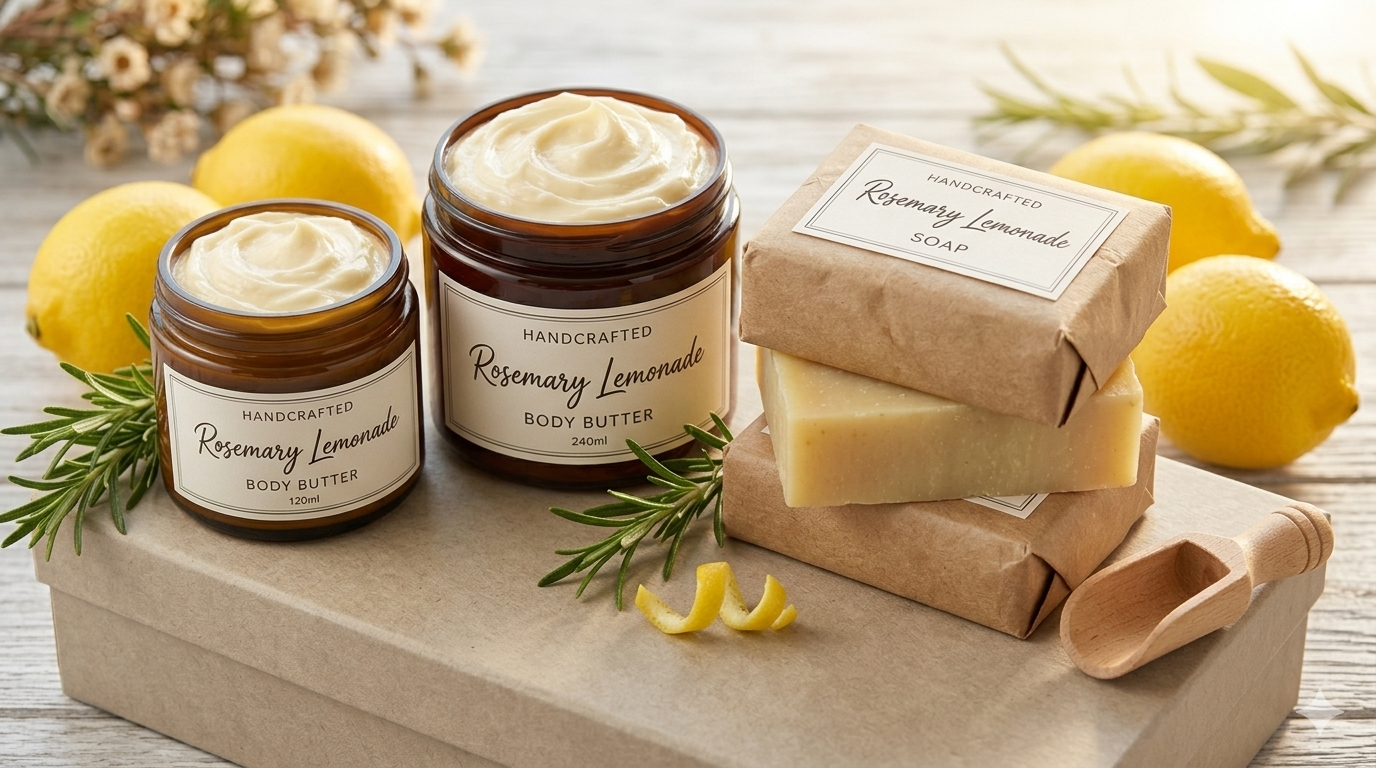 Rosemary's Lemonade Bundle 4oz- Herbal Citrus Self Care Bundle for Soft, Glowing Skin